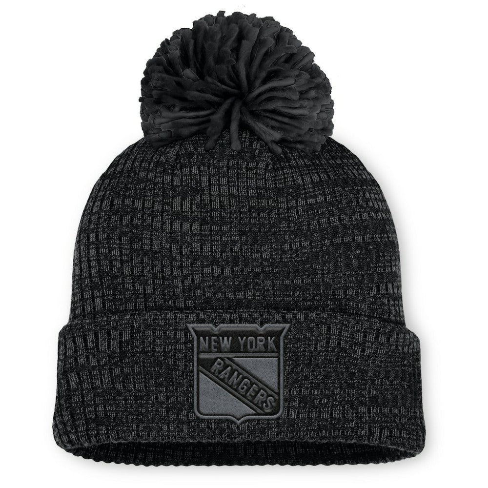 New York Rangers Fanatics Women's Authentic Pro Road Cuffed Knit Hat with Pom -  NHL Hats