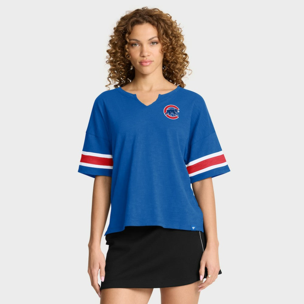 Chicago Cubs Fanatics Women's Curl Route T-Shirt - MLB T-shirts