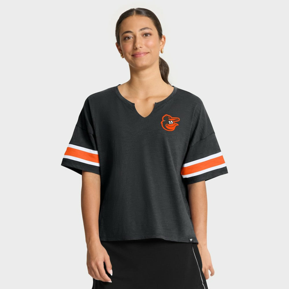 Baltimore Orioles Fanatics Women's Curl Route T-Shirt - MLB T-shirts
