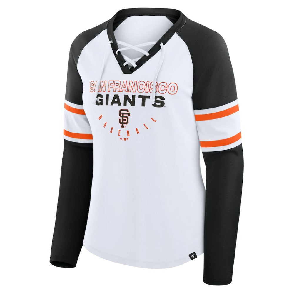 San Francisco Giants Fanatics Women's Blitz Package Raglan Lace-Up V-Neck Long Sleeve T-Shirt - MLB T-shirts