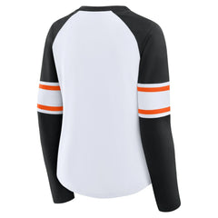 Baltimore Orioles Fanatics Women's Blitz Package Raglan Lace-Up V-Neck Long Sleeve T-Shirt - MLB T-shirts