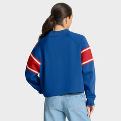 Atlanta Braves Fanatics Women's Oversized Toss Sweep Raglan Pullover Sweatshirt - MLB Pullover