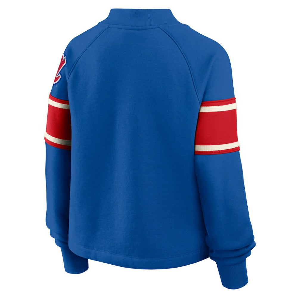 Atlanta Braves Fanatics Women's Oversized Toss Sweep Raglan Pullover Sweatshirt - MLB Pullover