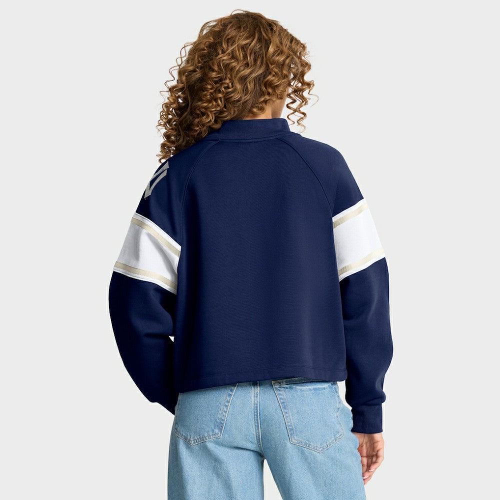 New York Yankees Fanatics Women's Oversized Toss Sweep Raglan Pullover Sweatshirt - MLB Pullover