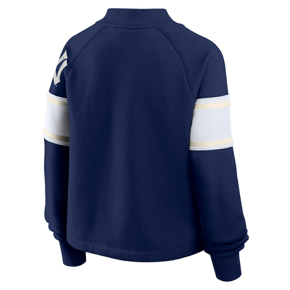 New York Yankees Fanatics Women's Oversized Toss Sweep Raglan Pullover Sweatshirt - MLB Pullover