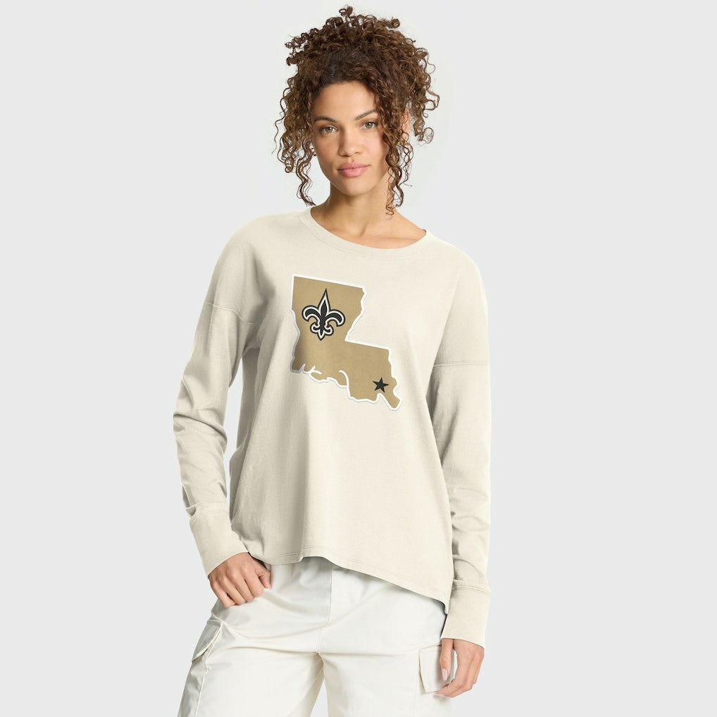 New Orleans Saints Women's Dove Legacy Long Sleeve T-Shirt | NFL Hot