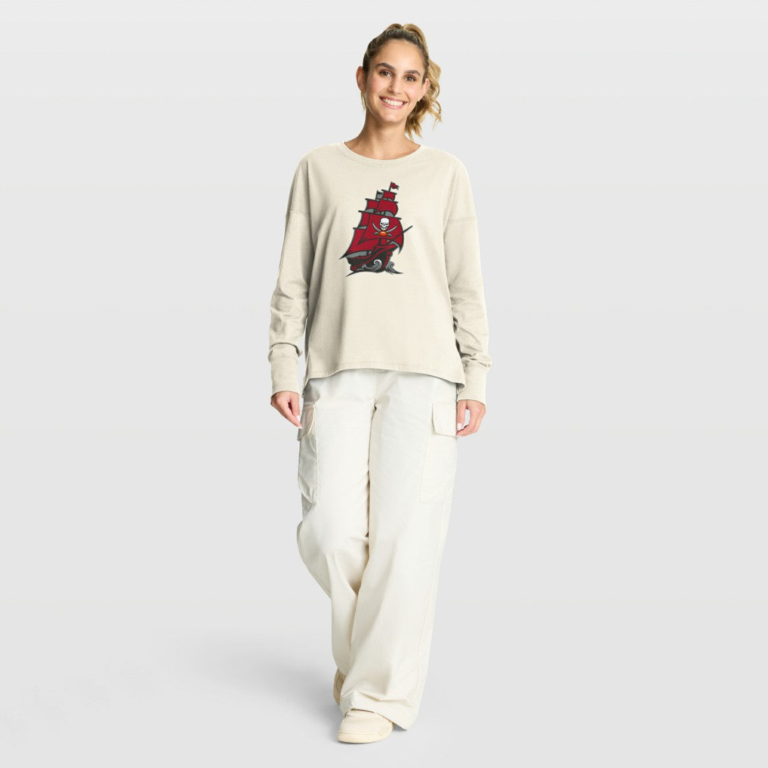 Tampa Bay Buccaneers Women's Dove Legacy Long Sleeve T-Shirt | NFL US