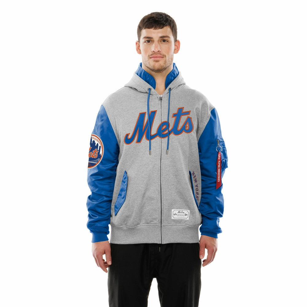 New York Mets New Era x Alpha Industries MA-1 Full-Zip Hoodie Jacket - MLB Jackets