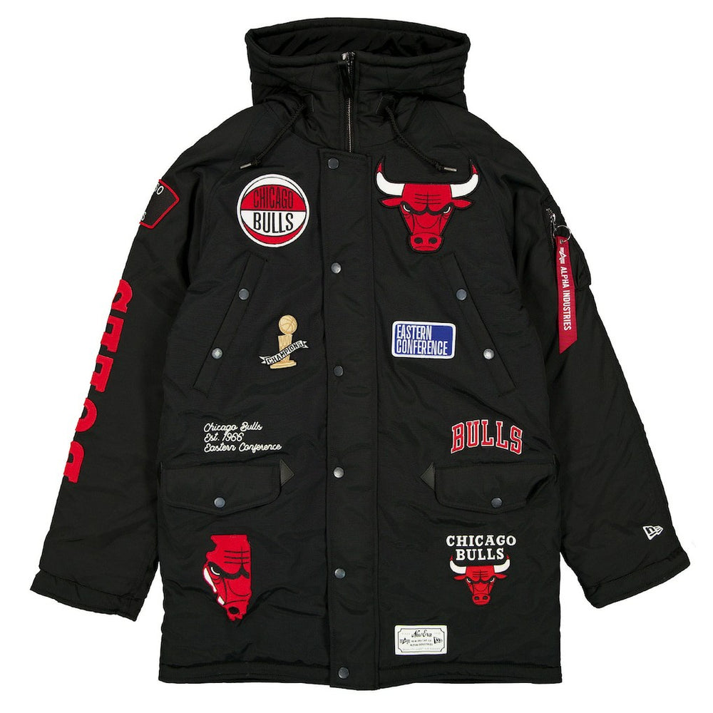 Black Chicago Bulls x Alpha Industries Altitude Mod Full-Snap Parka | NBA