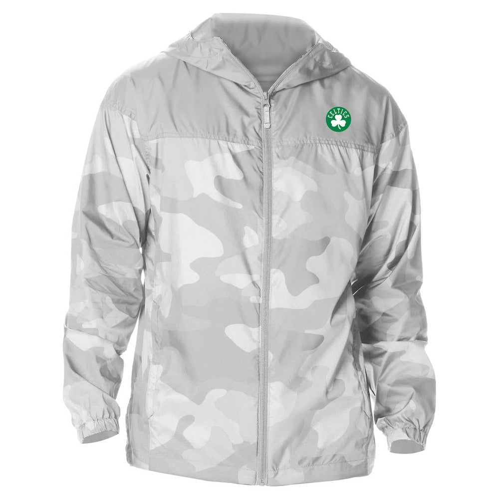 Gray Boston Celtics Camo Flash Challenger Windbreaker Full-Zip Jacket | NBA