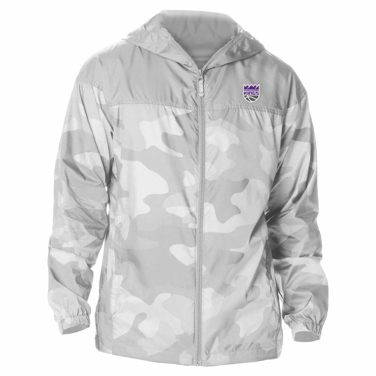 Gray Sacramento Kings Camo Flash Challenger Windbreaker Full-Zip Jacket | NBA