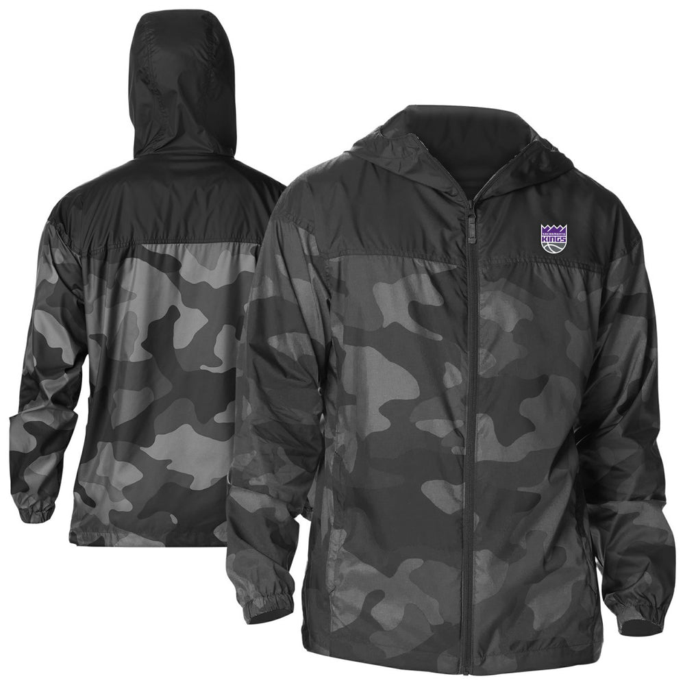 Black Sacramento Kings Camo Flash Challenger Windbreaker Full-Zip Jacket | NBA