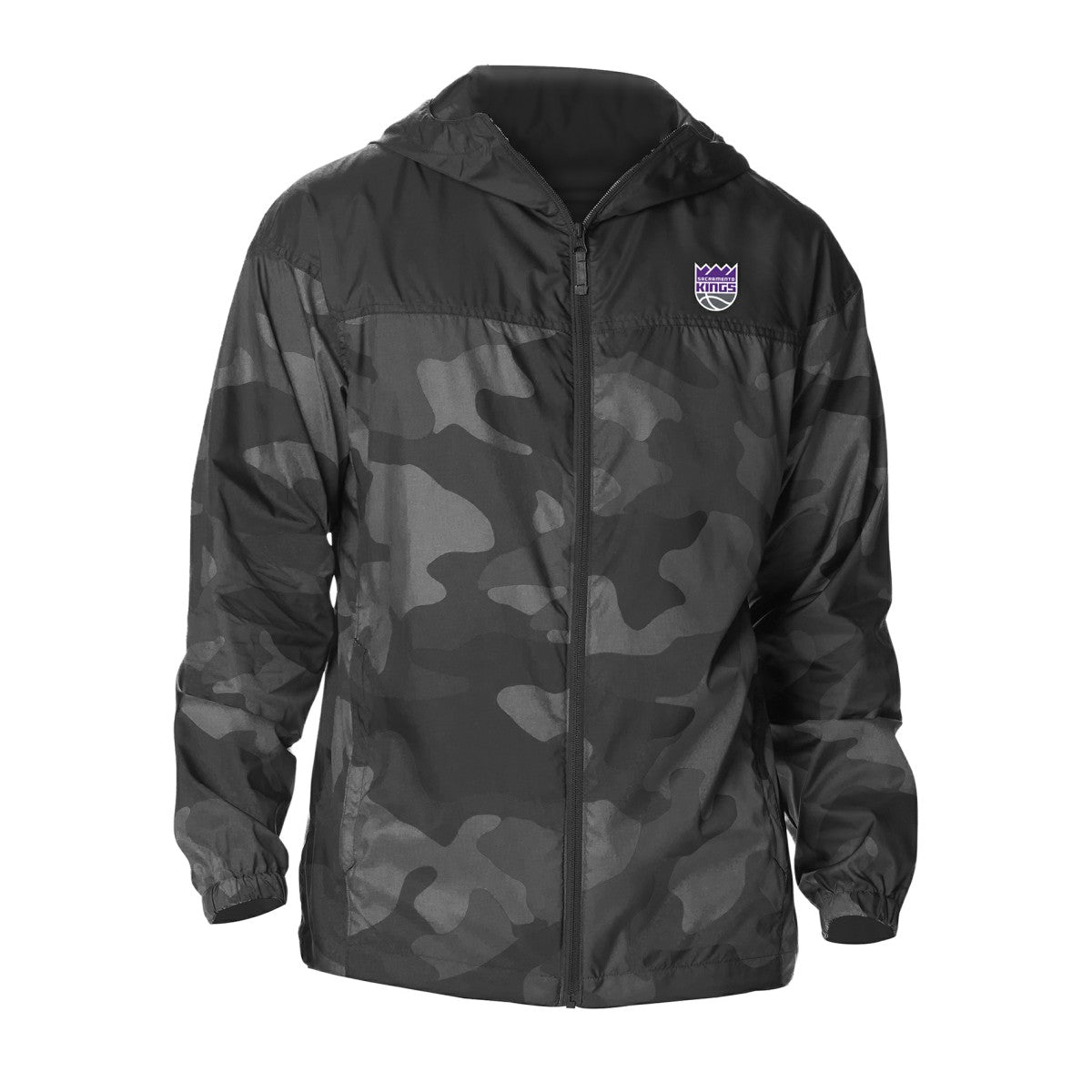 Black Sacramento Kings Camo Flash Challenger Windbreaker Full-Zip Jacket | NBA