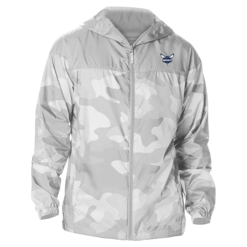 Gray Charlotte Hornets Camo Flash Challenger Windbreaker Full-Zip Jacket | NBA