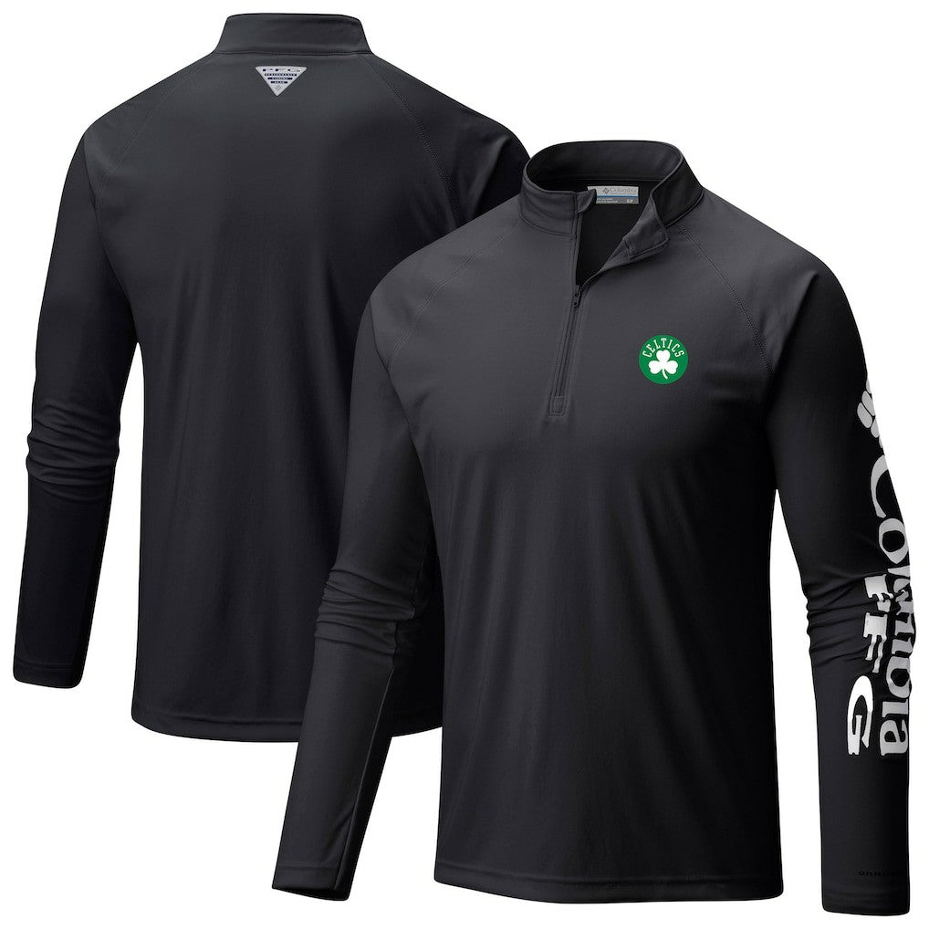 Black Boston Celtics Terminal Tackle Raglan Omni-Shade Quarter-Zip Jacket | NBA