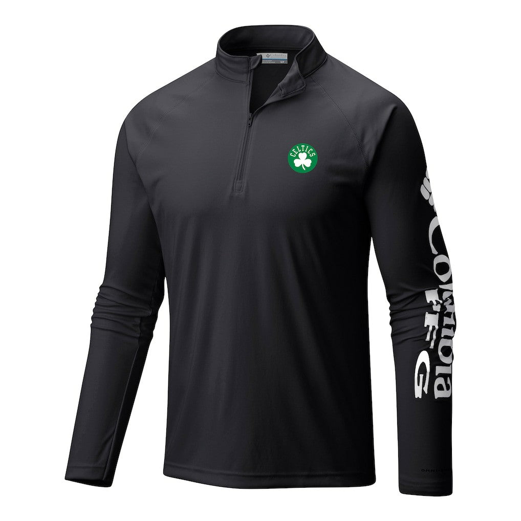 Black Boston Celtics Terminal Tackle Raglan Omni-Shade Quarter-Zip Jacket | NBA