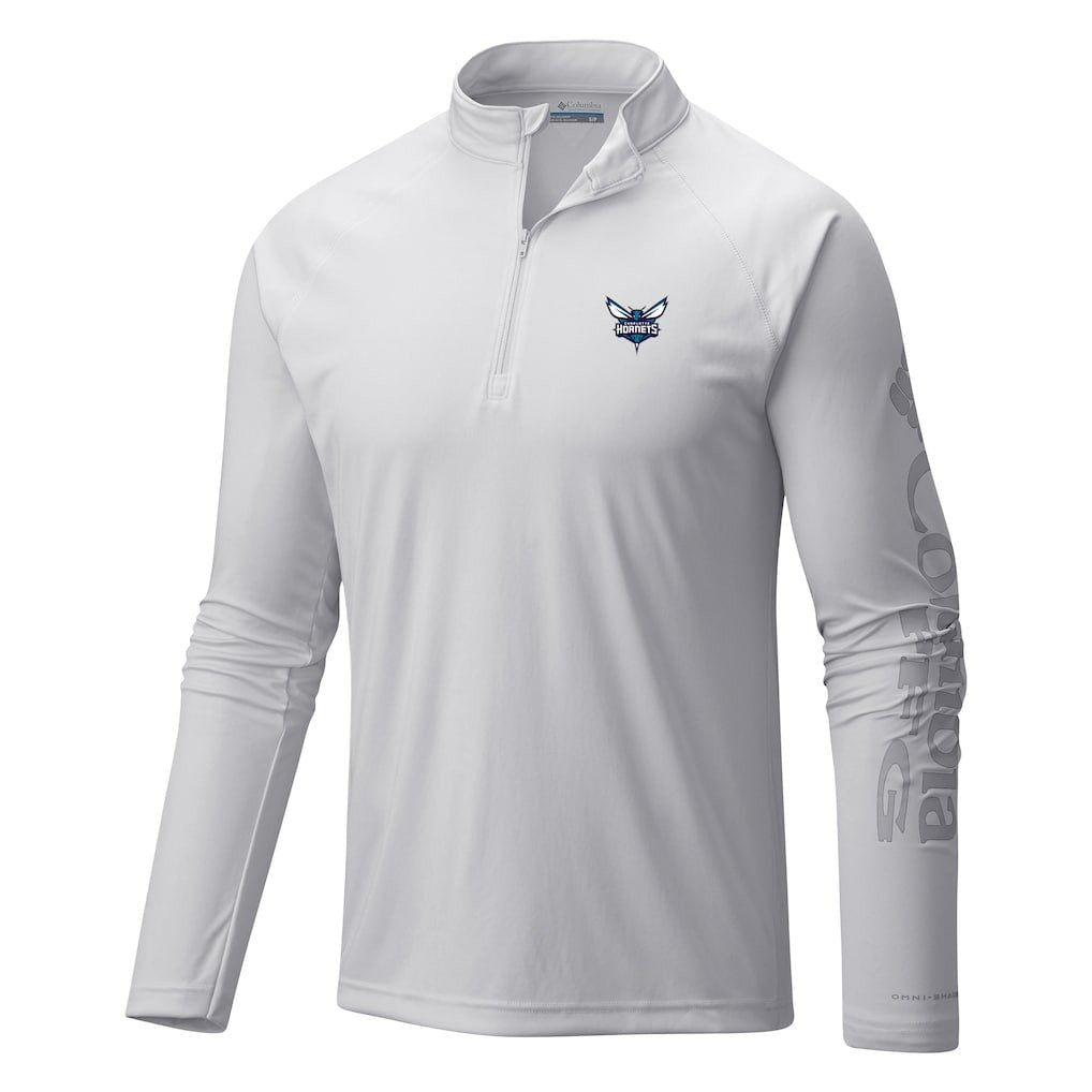 White Charlotte Hornets Terminal Tackle Raglan Omni-Shade Quarter-Zip Jacket | NBA