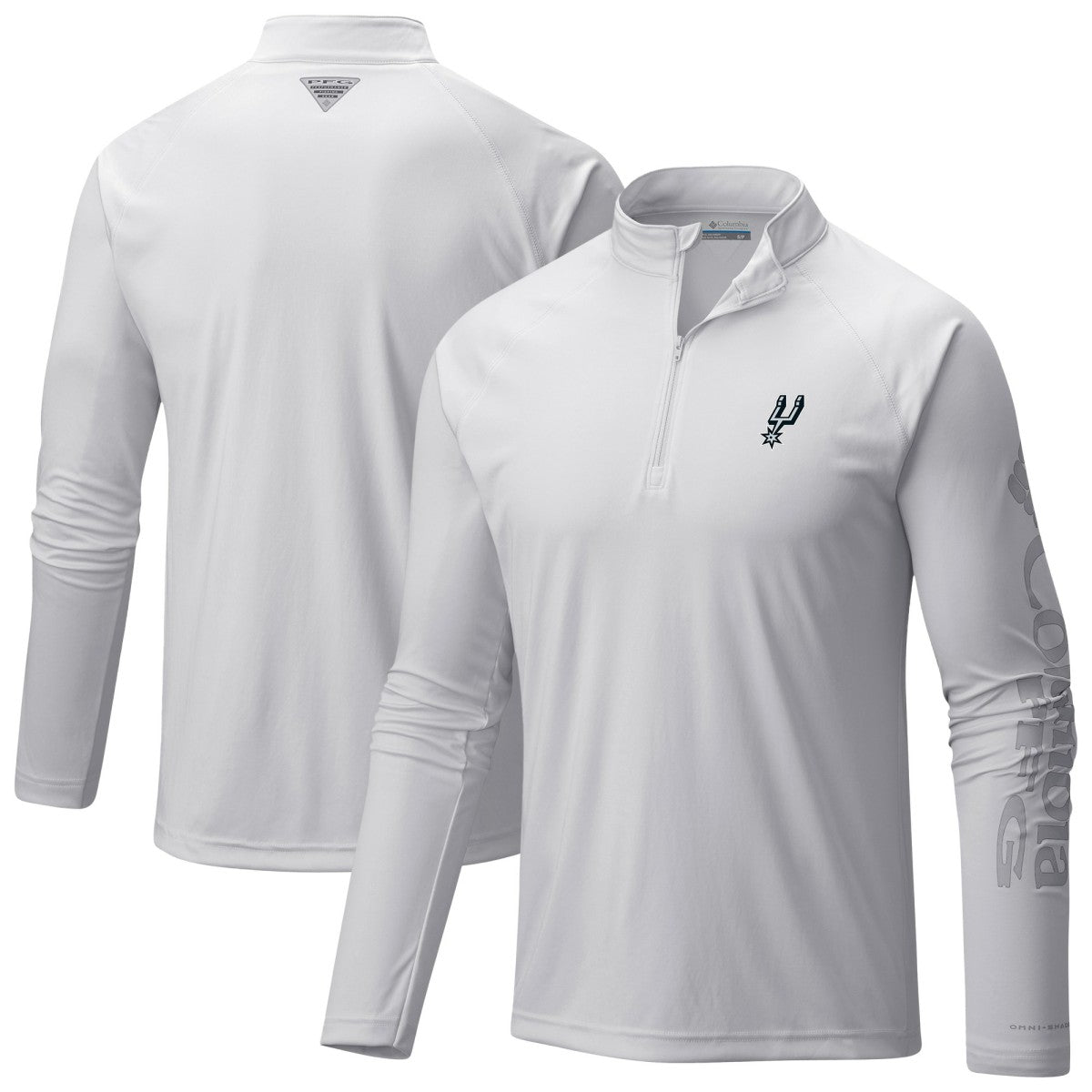 White San Antonio Spurs Terminal Tackle Raglan Omni-Shade Quarter-Zip Jacket | NBA