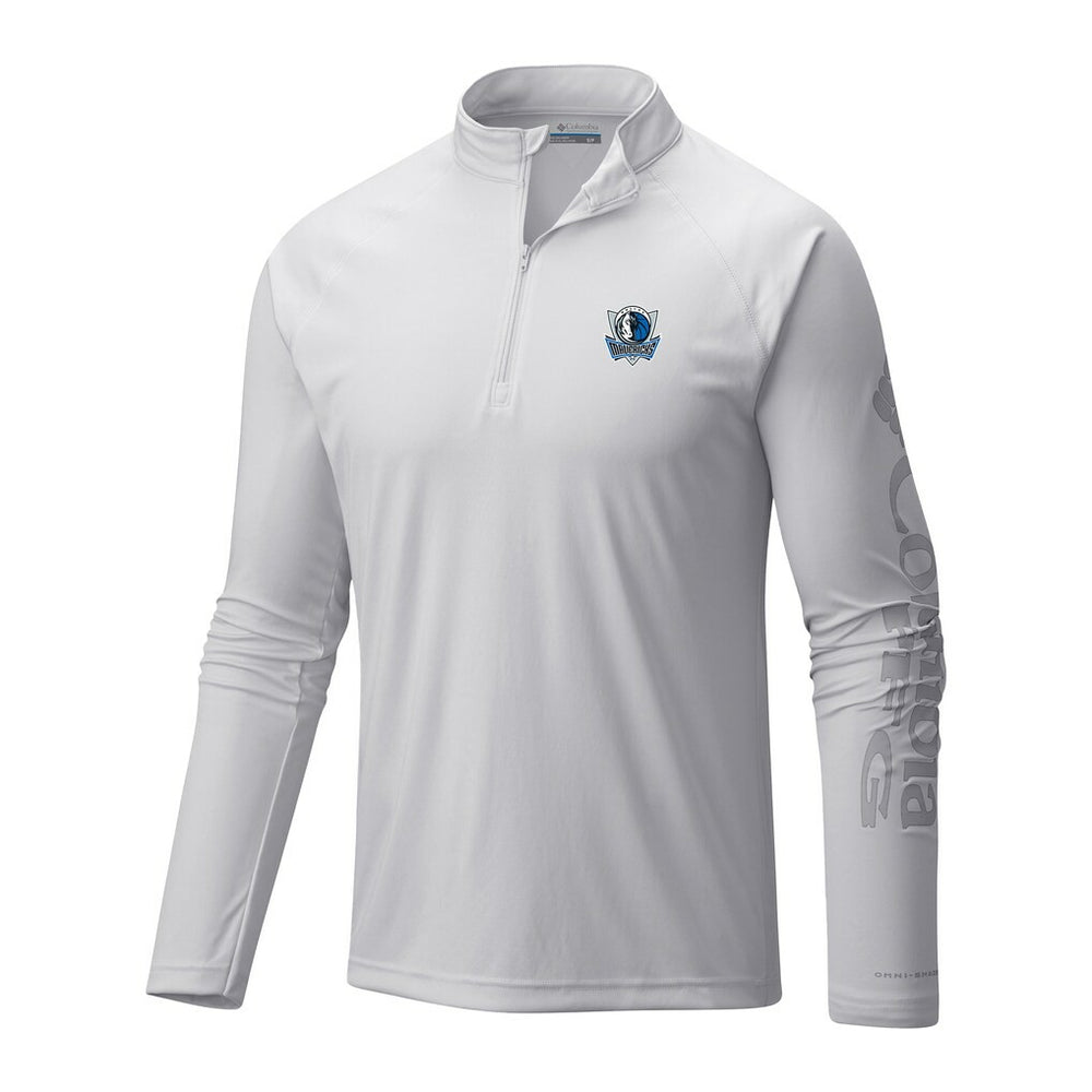White Dallas Mavericks Terminal Tackle Raglan Omni-Shade Quarter-Zip Jacket sale | NBA
