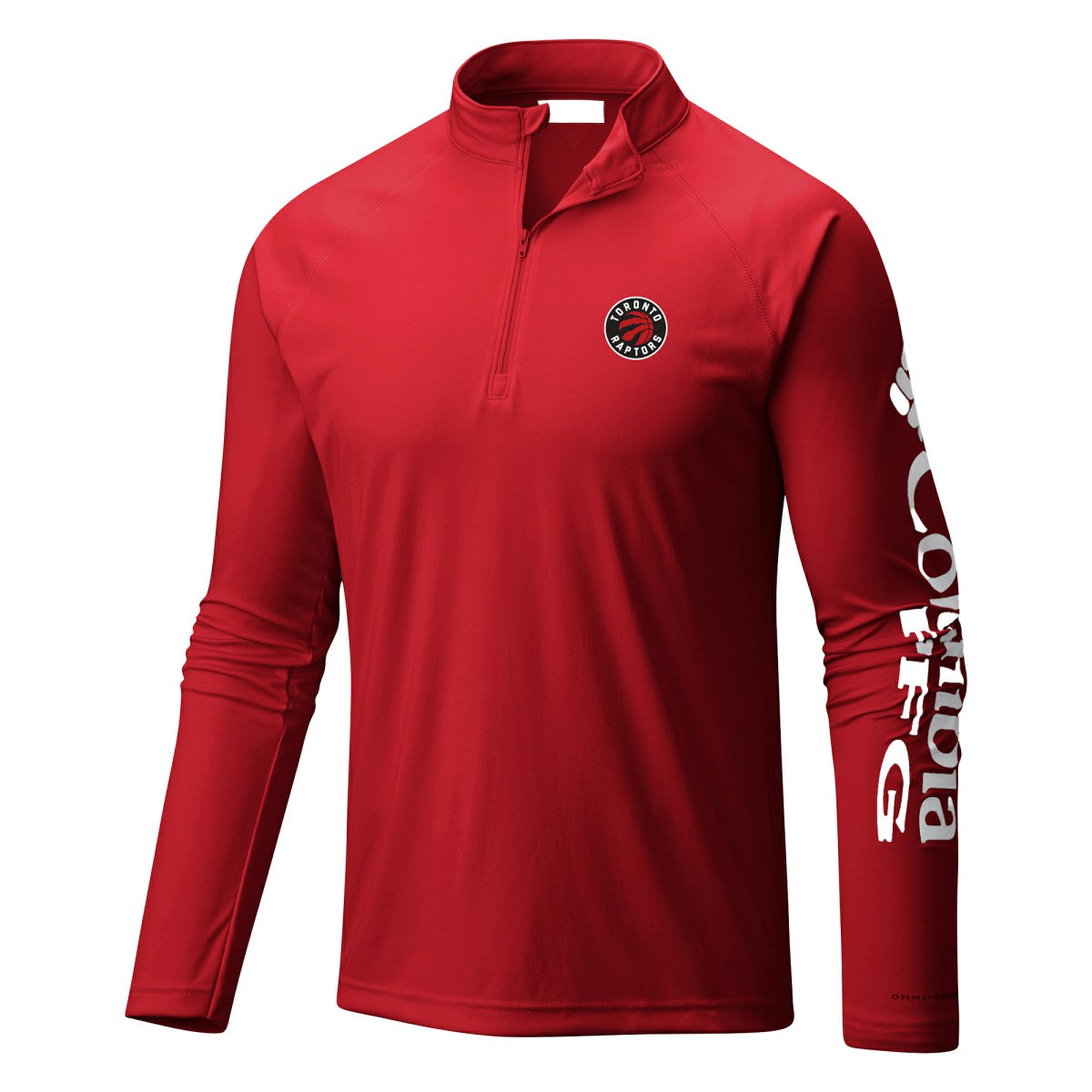 Red Toronto Raptors Terminal Tackle Raglan Omni-Shade Quarter-Zip Jacket | NBA