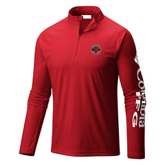 Red Toronto Raptors Terminal Tackle Raglan Omni-Shade Quarter-Zip Jacket | NBA