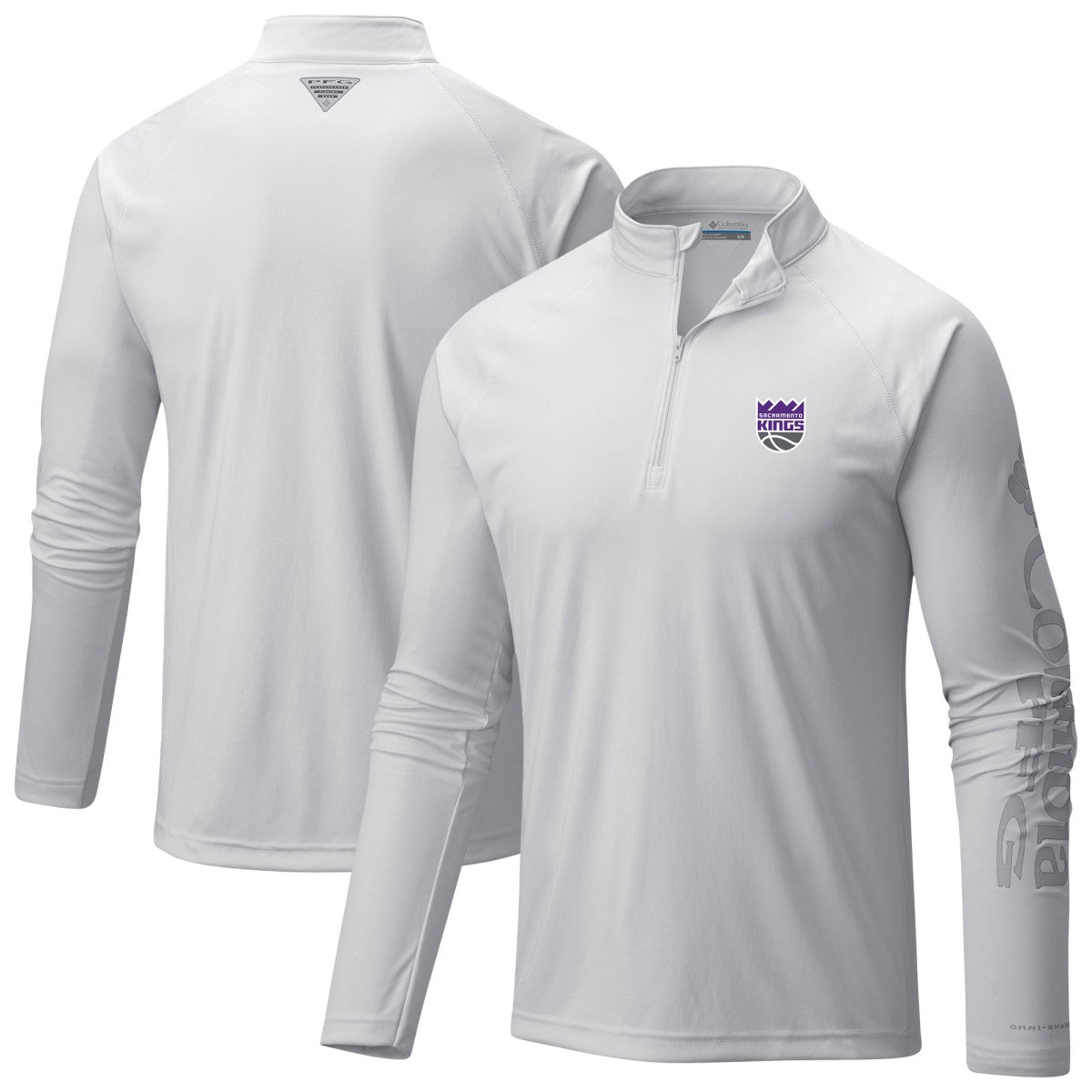 White Sacramento Kings Terminal Tackle Raglan Omni-Shade Quarter-Zip Jacket | NBA