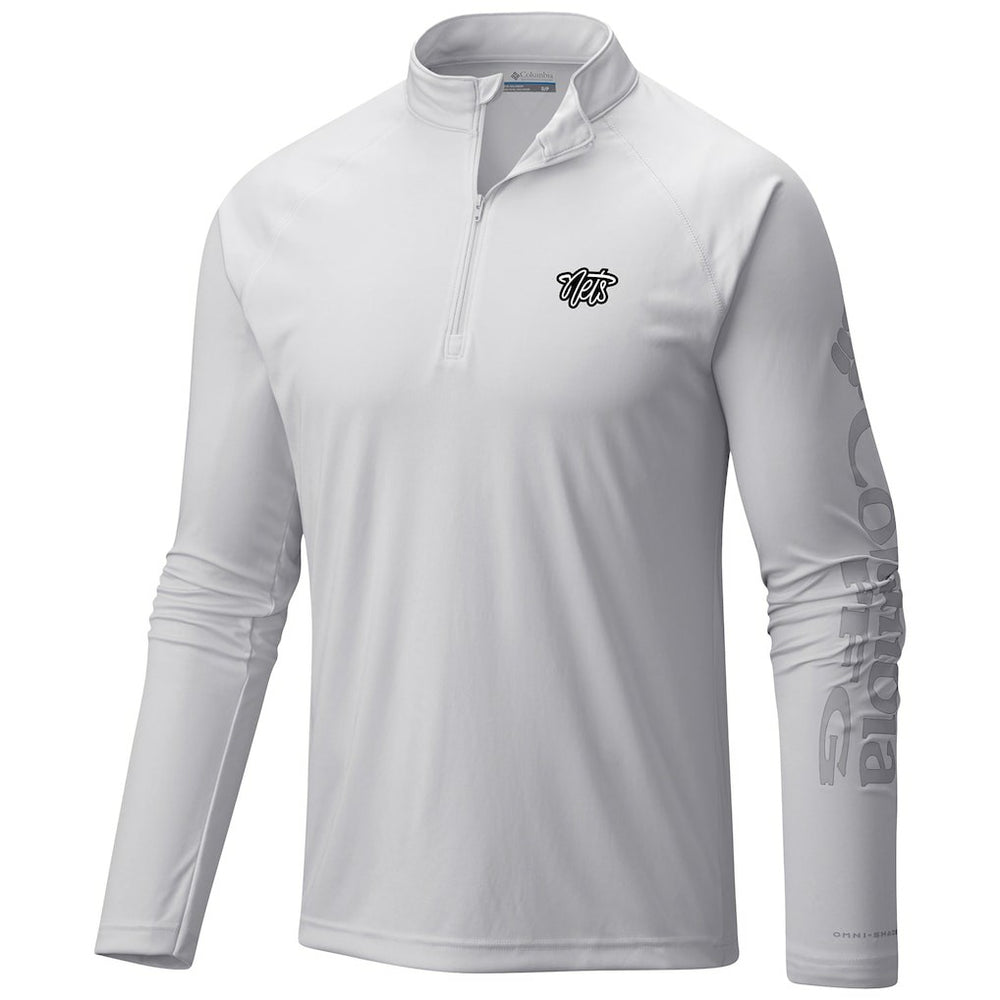 White Brooklyn Nets Terminal Tackle Raglan Omni-Shade Quarter-Zip Jacket | NBA