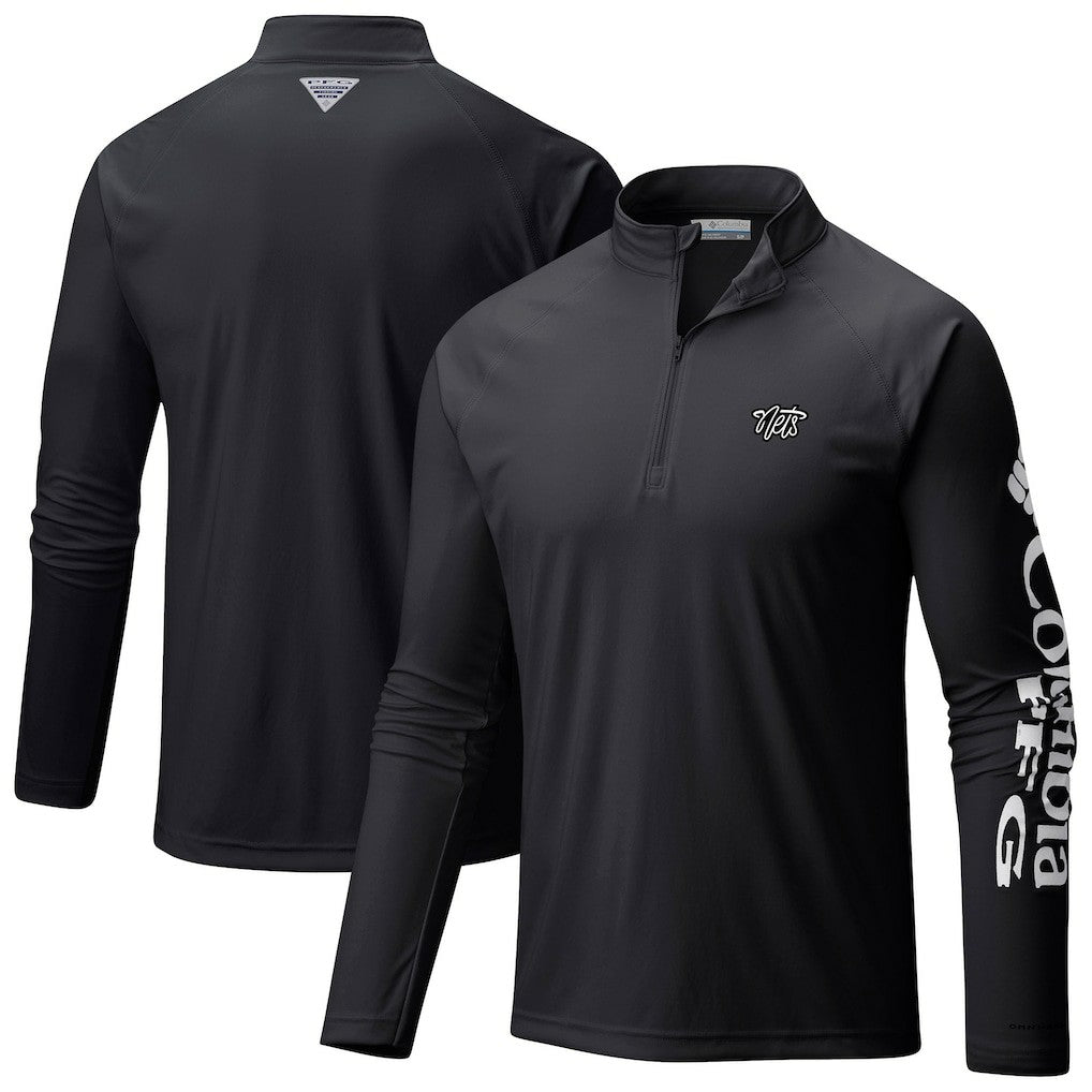 Black Brooklyn Nets Terminal Tackle Raglan Omni-Shade Quarter-Zip Jacket | NBA