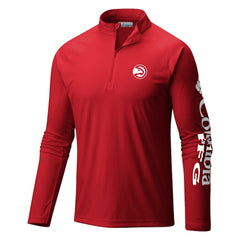 Red Atlanta Hawks Terminal Tackle Raglan Omni-Shade Quarter-Zip Jacket | NBA