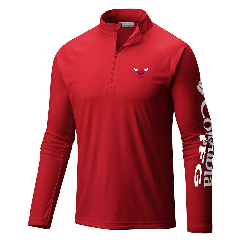 Red Chicago Bulls Terminal Tackle Raglan Omni-Shade Quarter-Zip Jacket | NBA