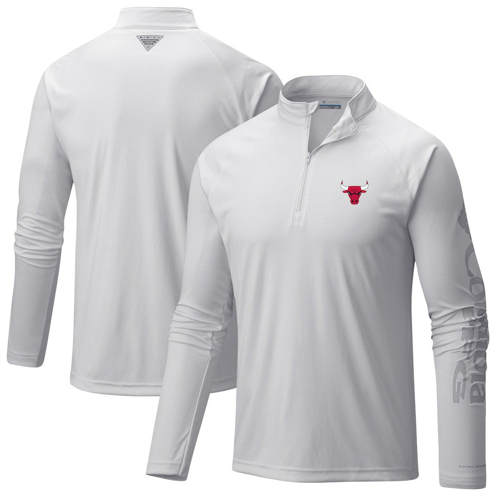 White Chicago Bulls Terminal Tackle Raglan Omni-Shade Quarter-Zip Jacket | NBA