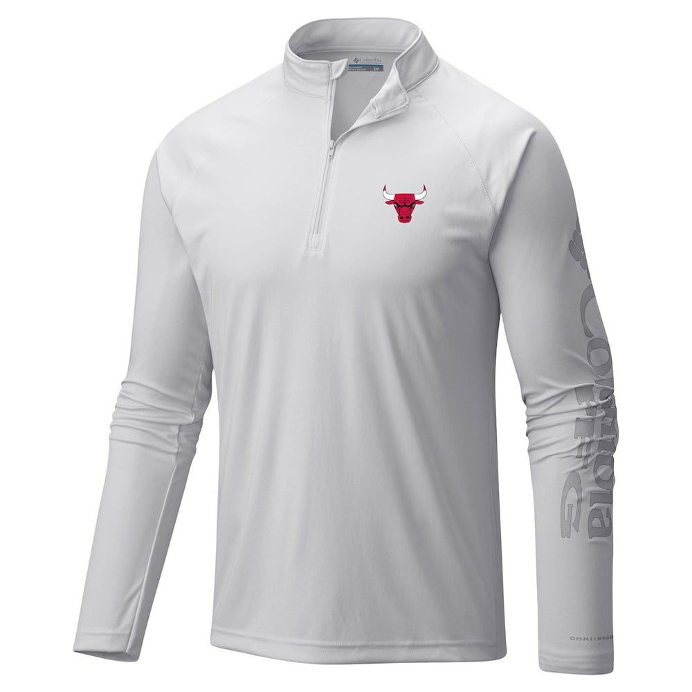 White Chicago Bulls Terminal Tackle Raglan Omni-Shade Quarter-Zip Jacket | NBA