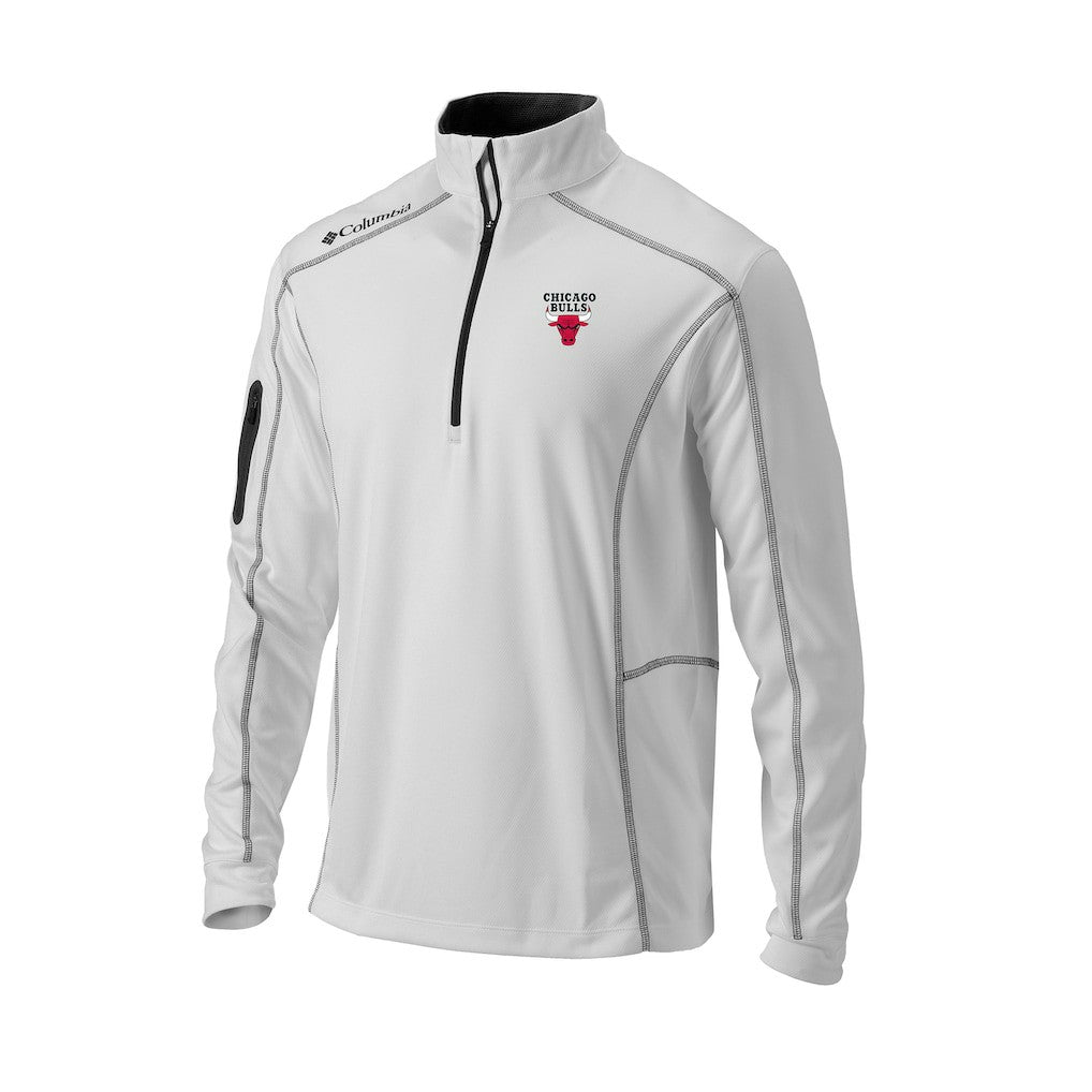 White Chicago Bulls Omni-Wick Shotgun Quarter-Zip Pullover | NBA