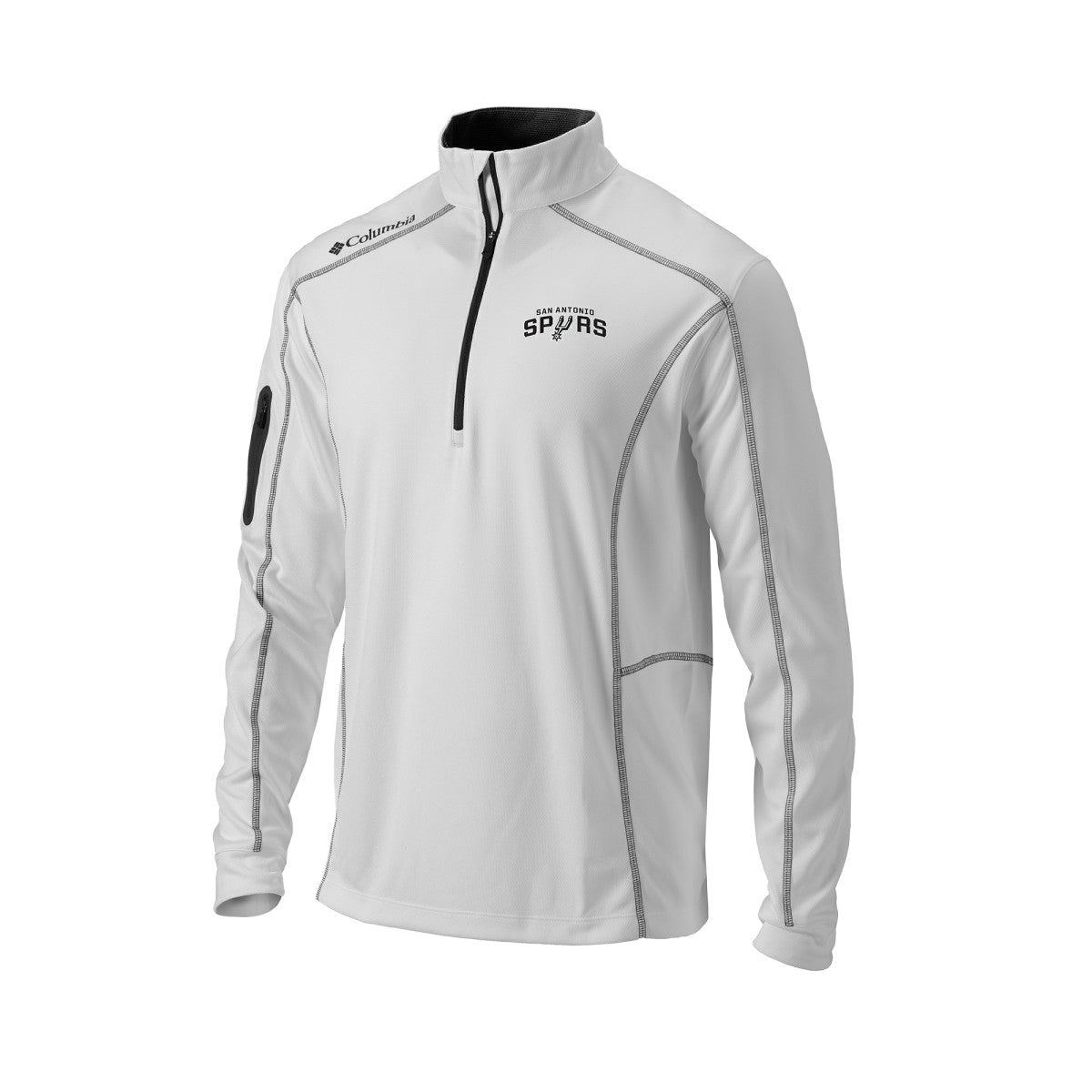 White San Antonio Spurs Omni-Wick Shotgun Quarter-Zip Pullover | NBA