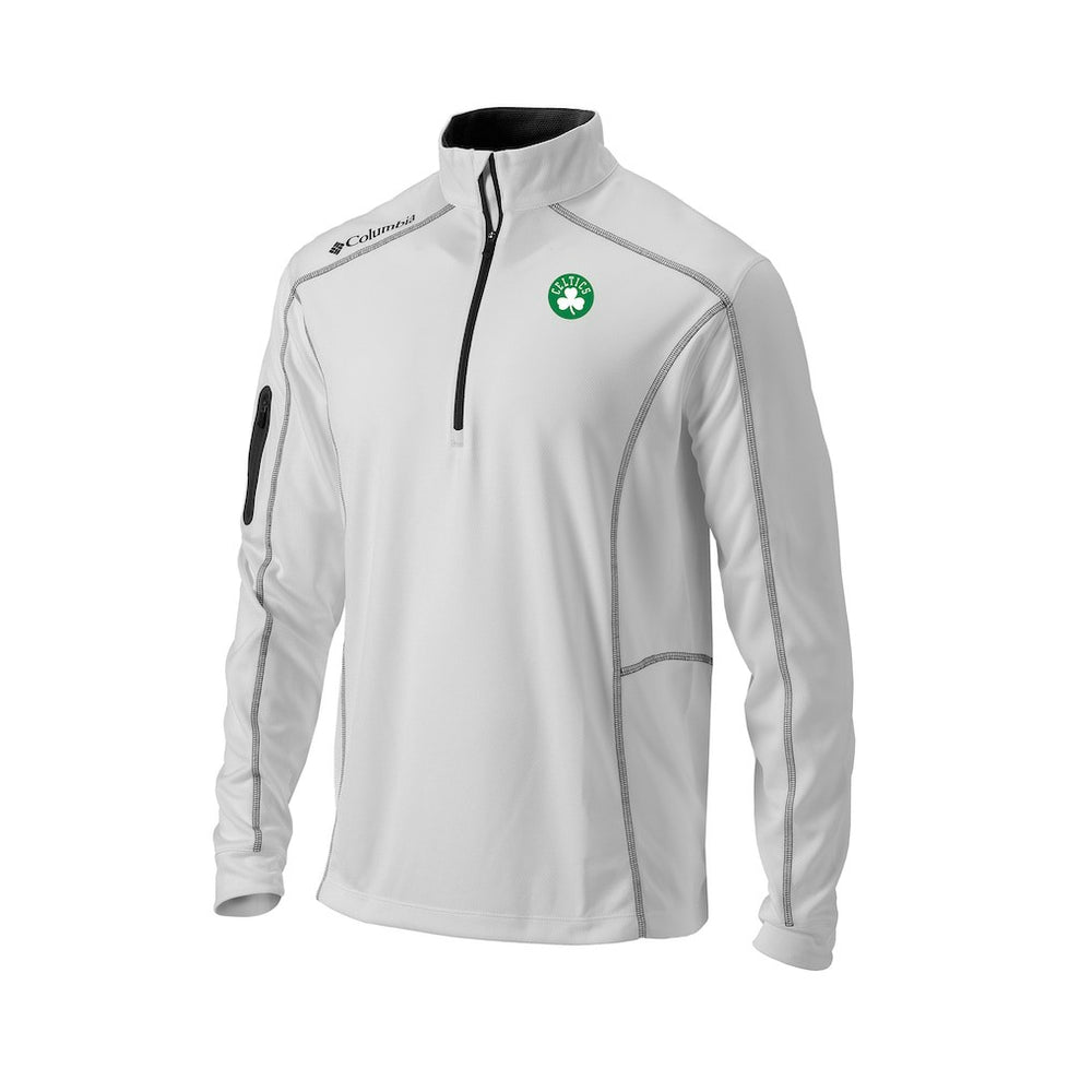 White Boston Celtics Omni-Wick Shotgun Quarter-Zip Pullover | NBA
