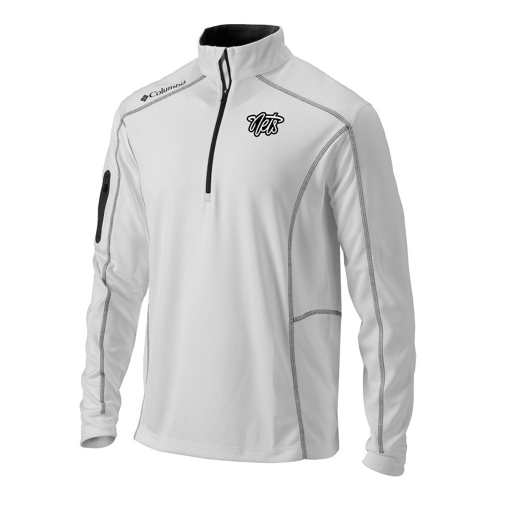 White Brooklyn Nets Omni-Wick Shotgun Quarter-Zip Pullover | NBA