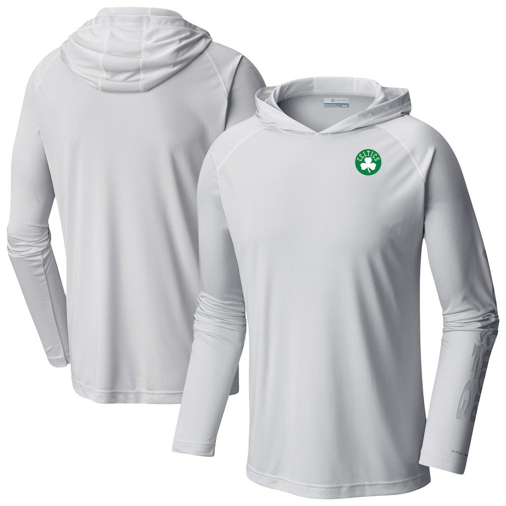 White Boston Celtics Terminal Tackle Long Sleeve Hoodie T-Shirt | NBA