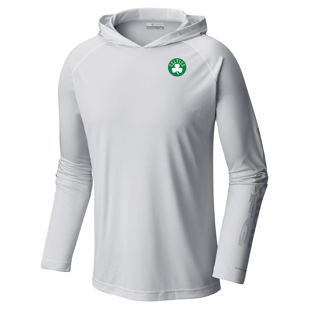 White Boston Celtics Terminal Tackle Long Sleeve Hoodie T-Shirt | NBA