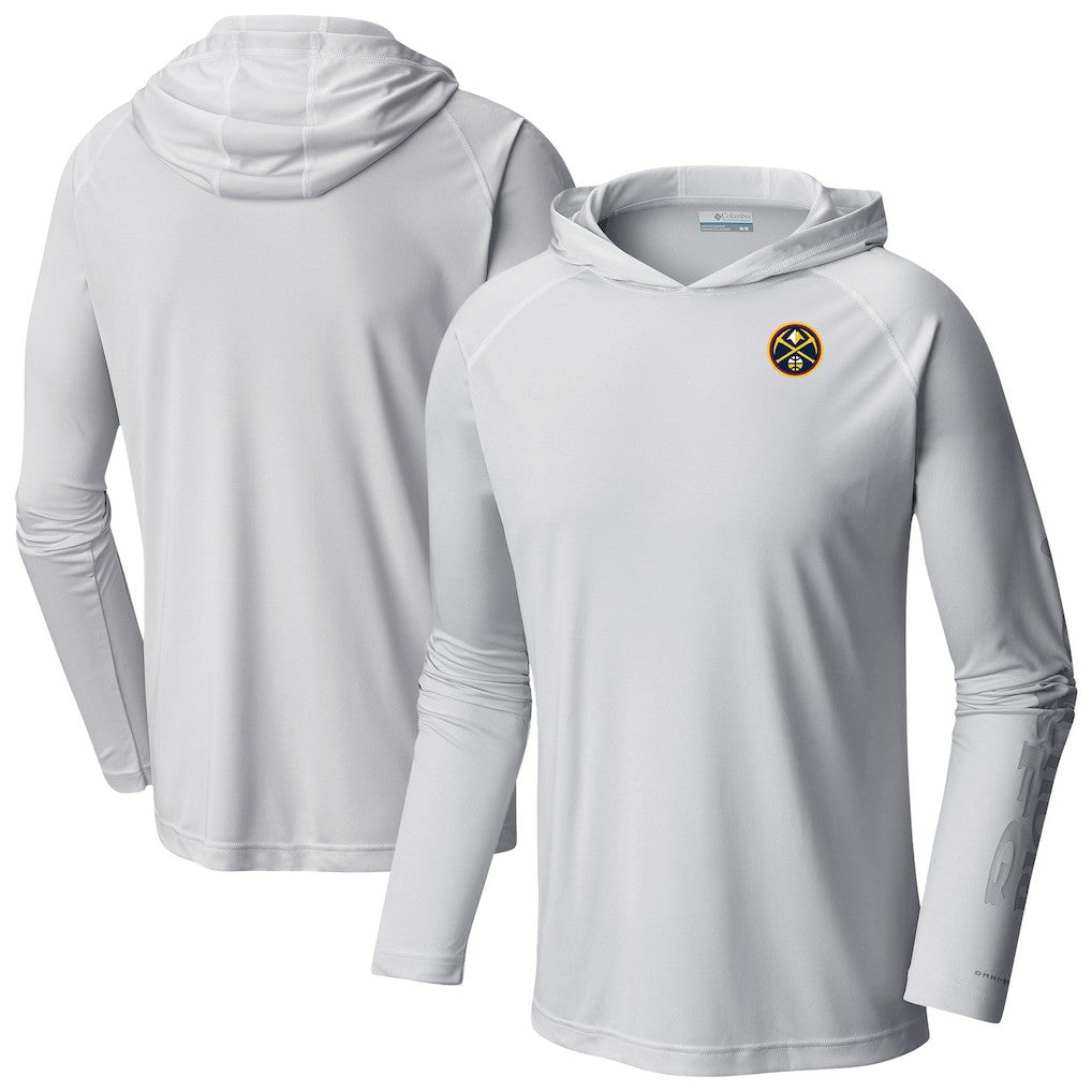 White Denver Nuggets Terminal Tackle Long Sleeve Hoodie T-Shirt sale | NBA