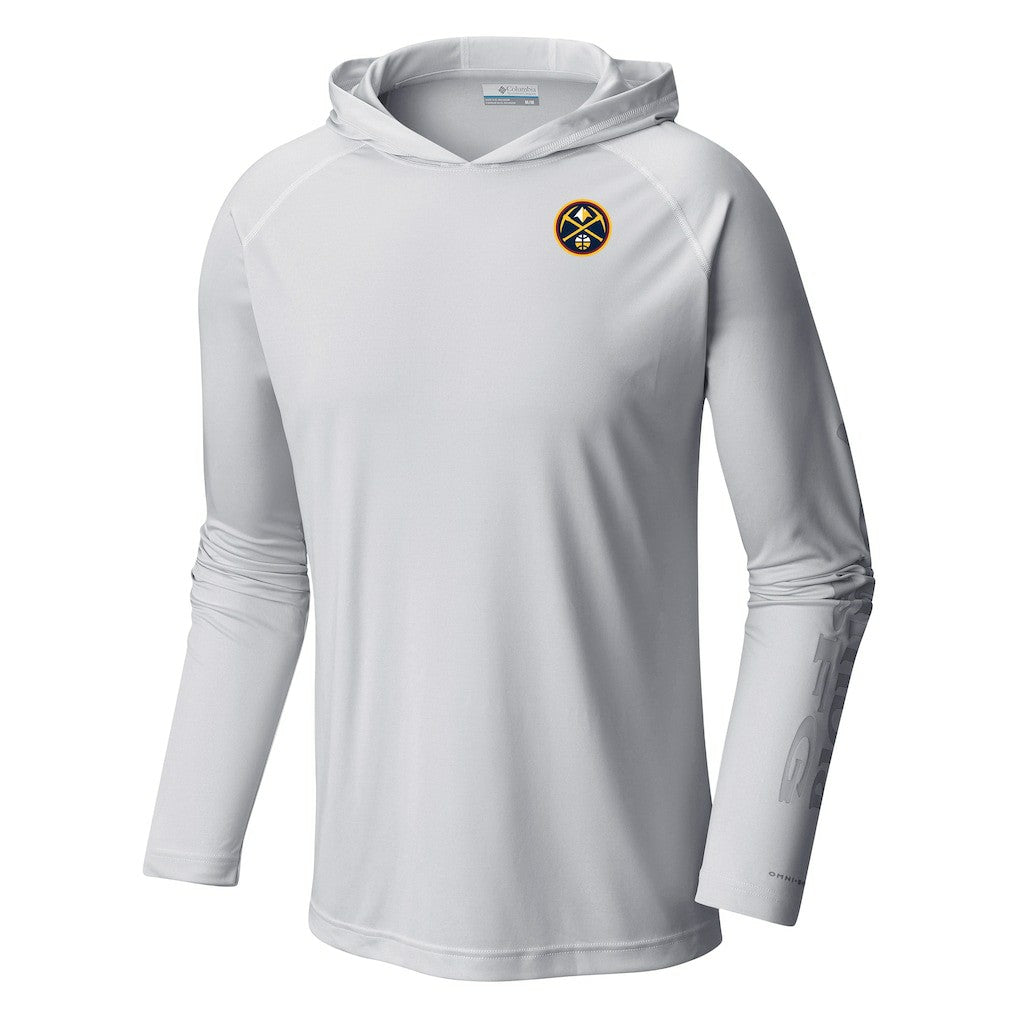 White Denver Nuggets Terminal Tackle Long Sleeve Hoodie T-Shirt sale | NBA