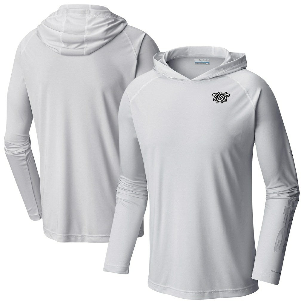 White Brooklyn Nets Terminal Tackle Long Sleeve Hoodie T-Shirt | NBA