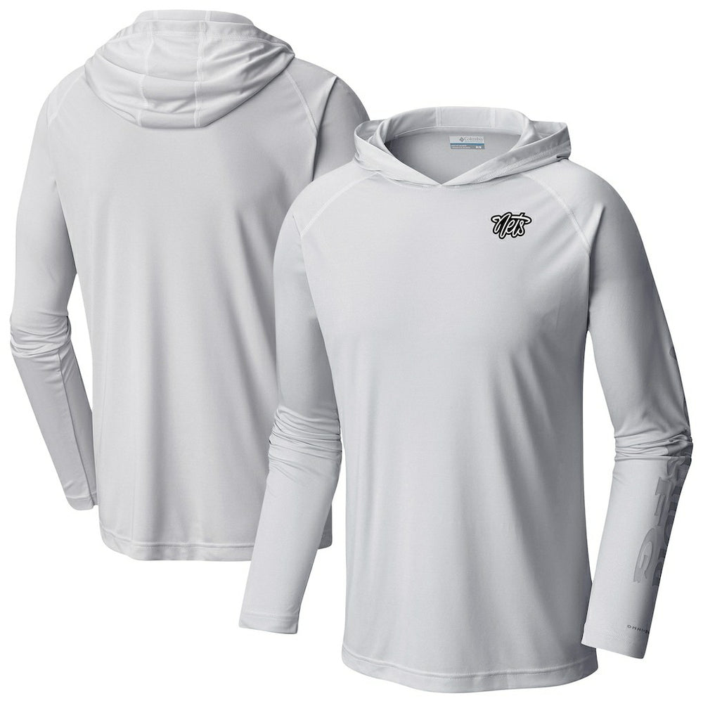 White Brooklyn Nets Terminal Tackle Long Sleeve Hoodie T-Shirt | NBA