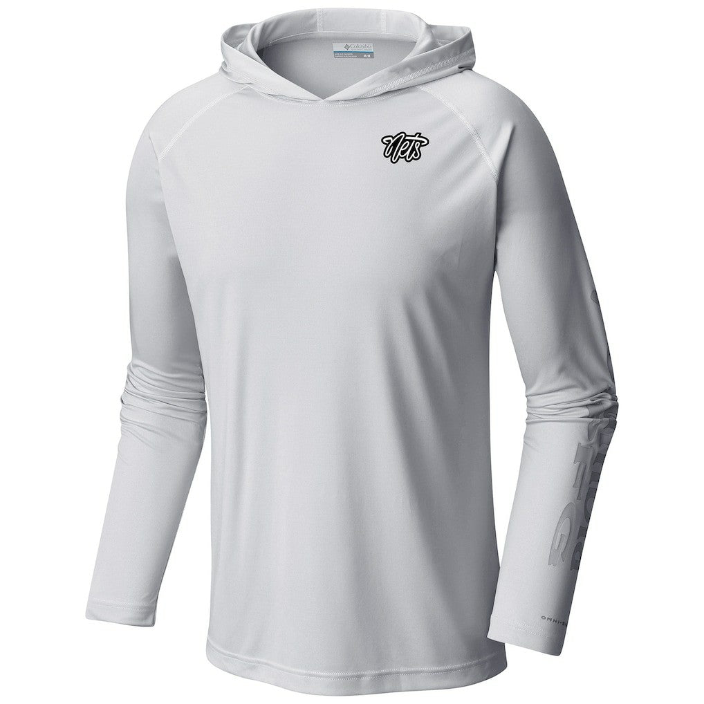 White Brooklyn Nets Terminal Tackle Long Sleeve Hoodie T-Shirt | NBA