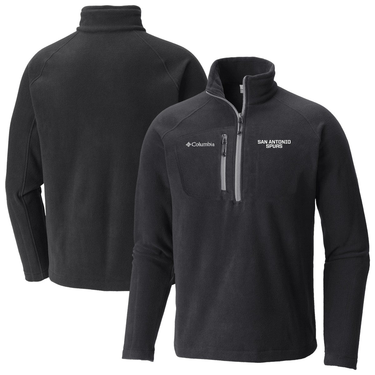 Black San Antonio Spurs Fast Trek III Half-Zip Fleece Pullover | NBA