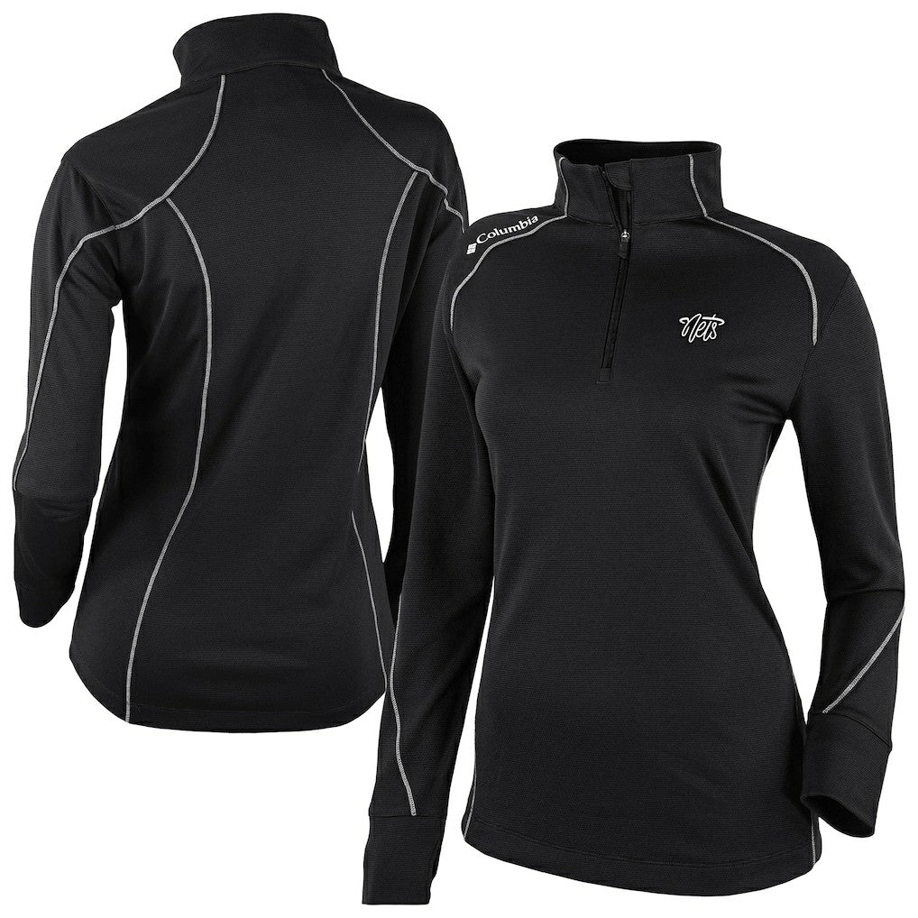Black Brooklyn Nets Women's Omni-Wick Shotgun 2.0 Quarter-Zip Pullover Top | NBA