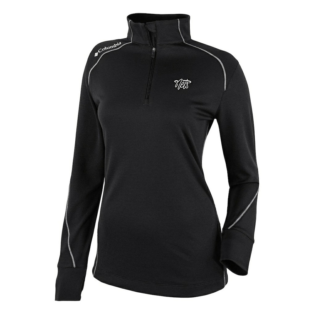 Black Brooklyn Nets Women's Omni-Wick Shotgun 2.0 Quarter-Zip Pullover Top | NBA