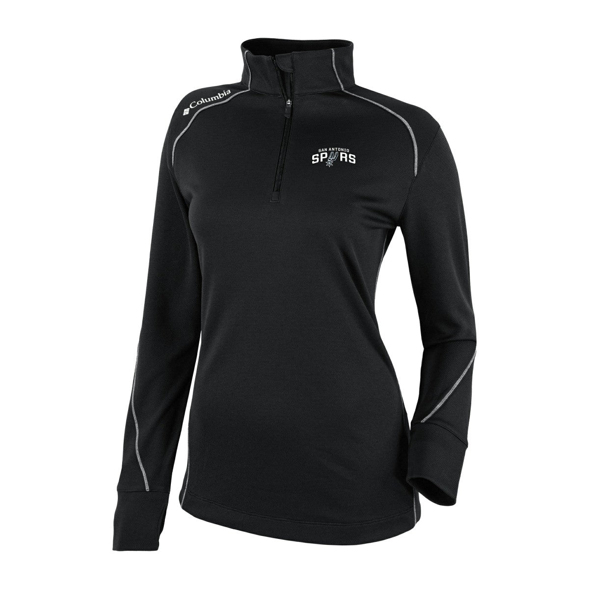 Black San Antonio Spurs Women's Omni-Wick Shotgun 2.0 Quarter-Zip Pullover Top | NBA