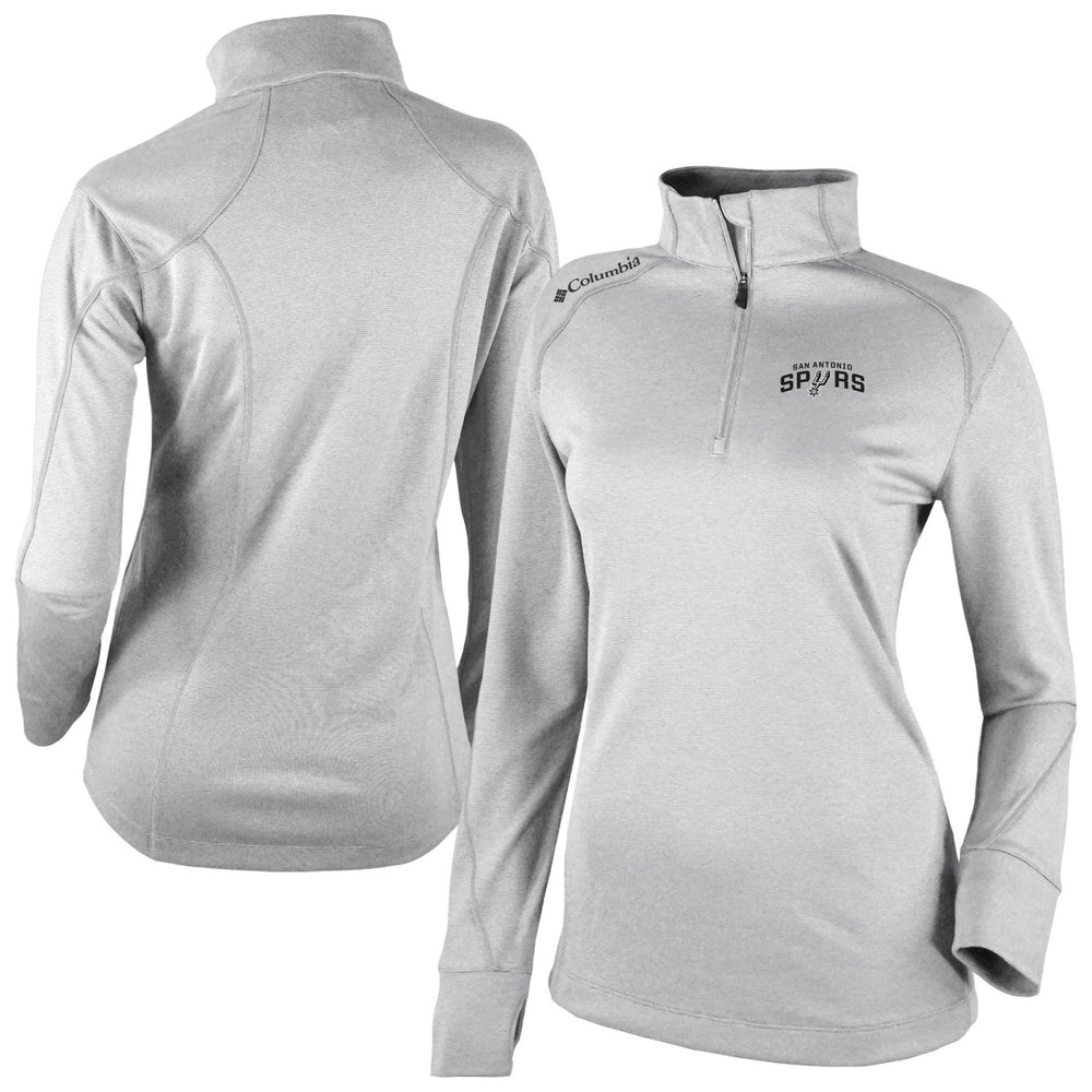 Heather Gray San Antonio Spurs Women's Omni-Wick Shotgun 2.0 Quarter-Zip Pullover Top | NBA