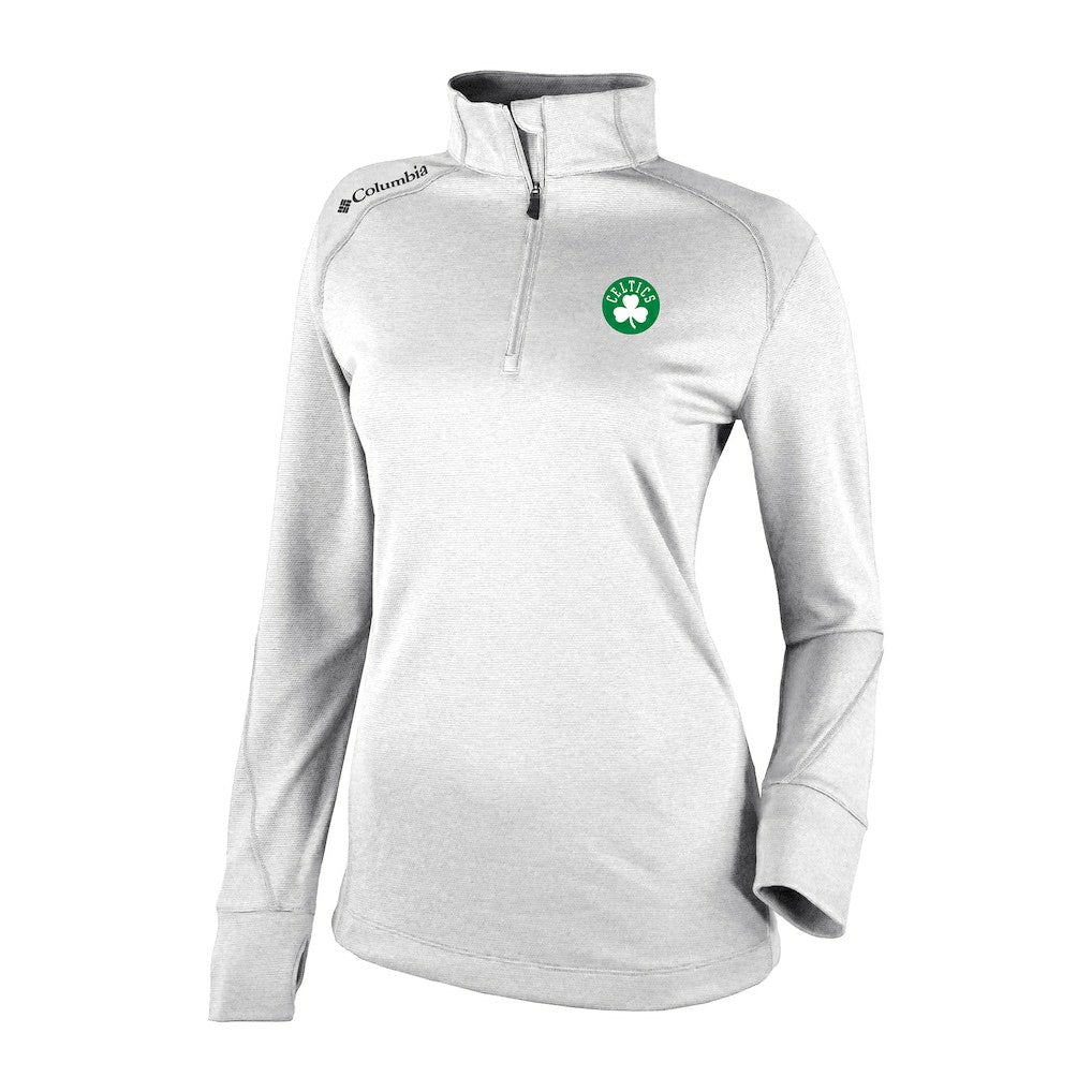White Boston Celtics Women's Omni-Wick Shotgun 2.0 Quarter-Zip Pullover Top | NBA
