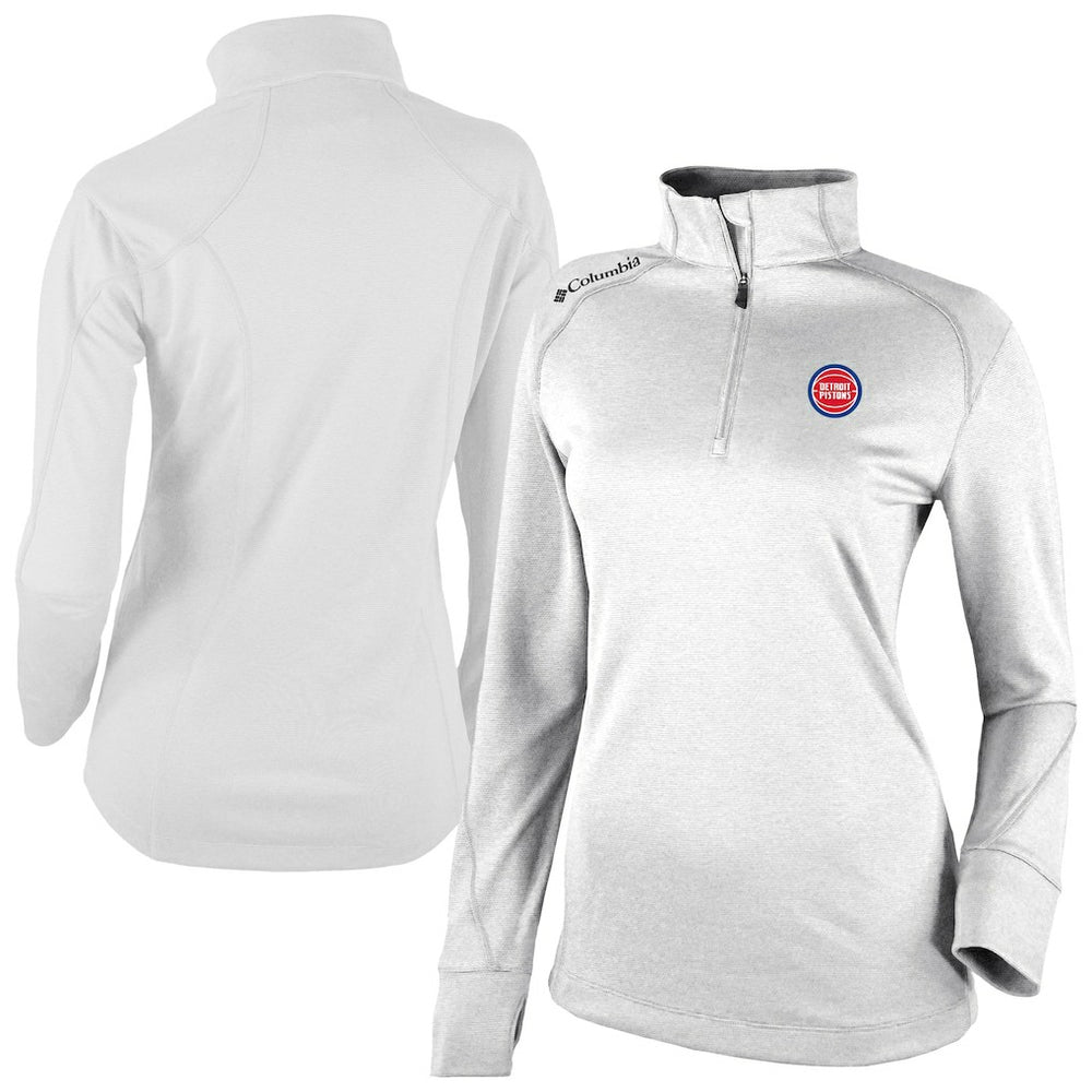 White Detroit Pistons Women's Omni-Wick Shotgun 2.0 Quarter-Zip Pullover Top sale | NBA